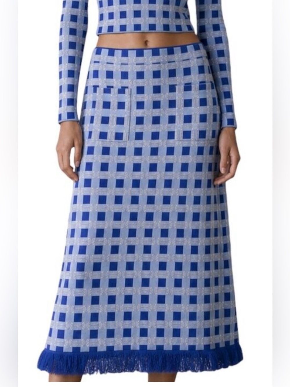 Baum und Pferdgarten Knit Midi Skirt with Fringe size xsmall